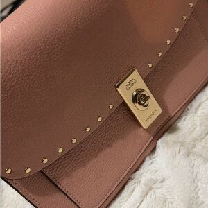 Coach Blush Pink Crossbody Bag with Gold Accents
